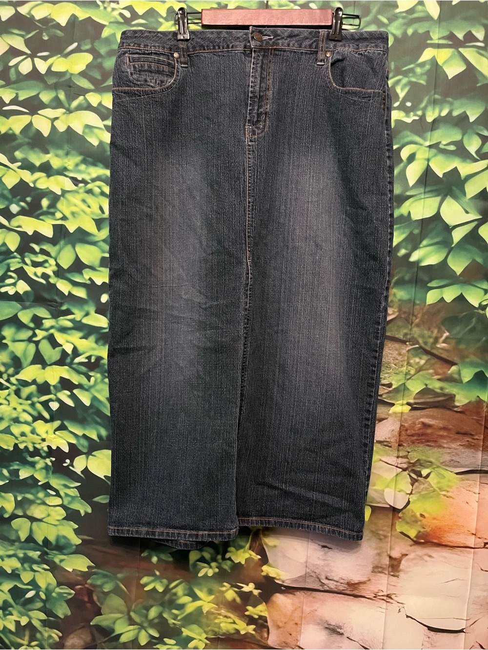 No Boundaries Black Sandblast Denim Skirt